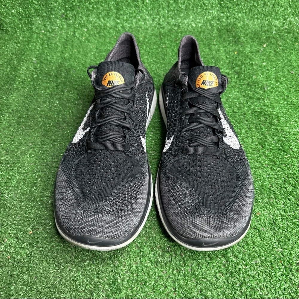Nike Free RN Flyknit 2018 Women's Size 8 Running Shoes Black Gray‎